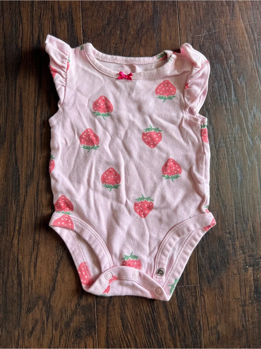 Carter’s Pink Strawberry Print Baby One-Piece